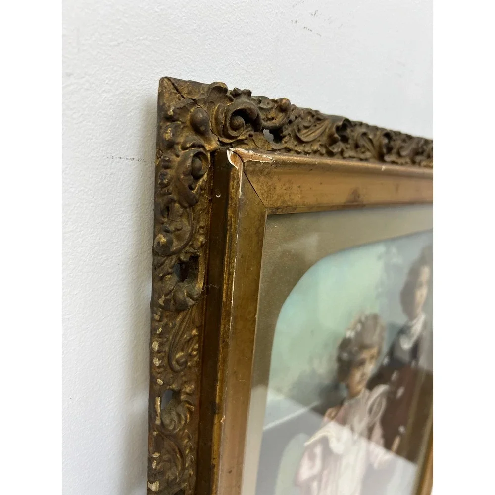 Antique Gold Gesso Picture Frame Enhanced Portrait HOLDS 16x20 Vintage Victorian